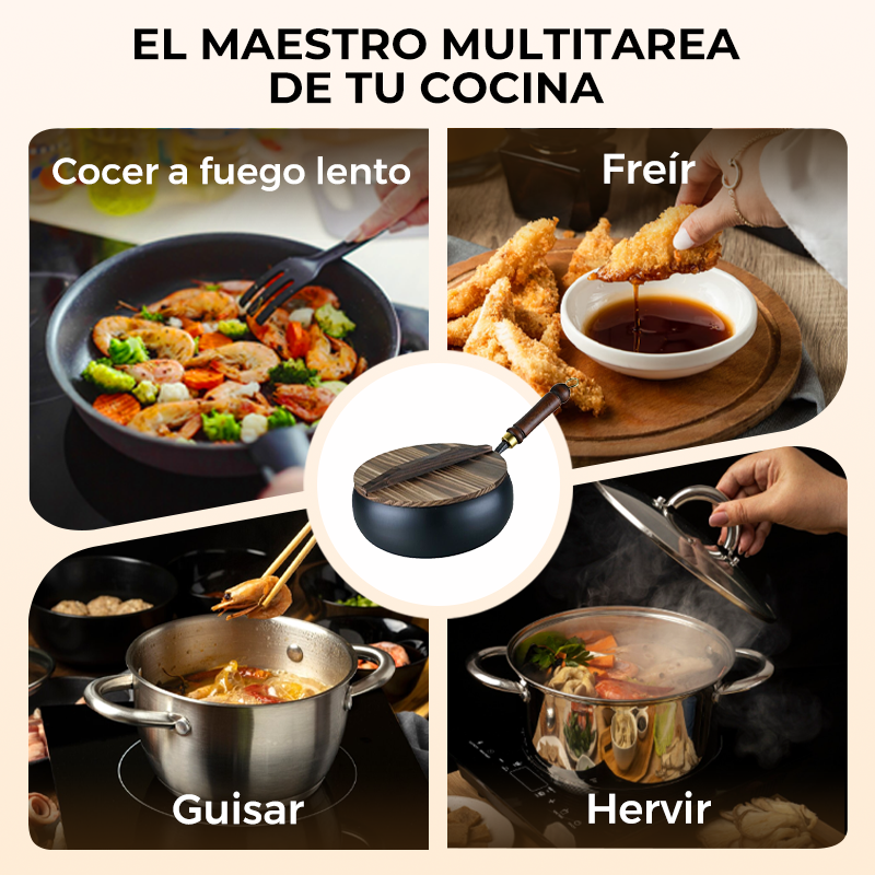 🔥 Sartén Wok Artesanal de Hierro Fundido