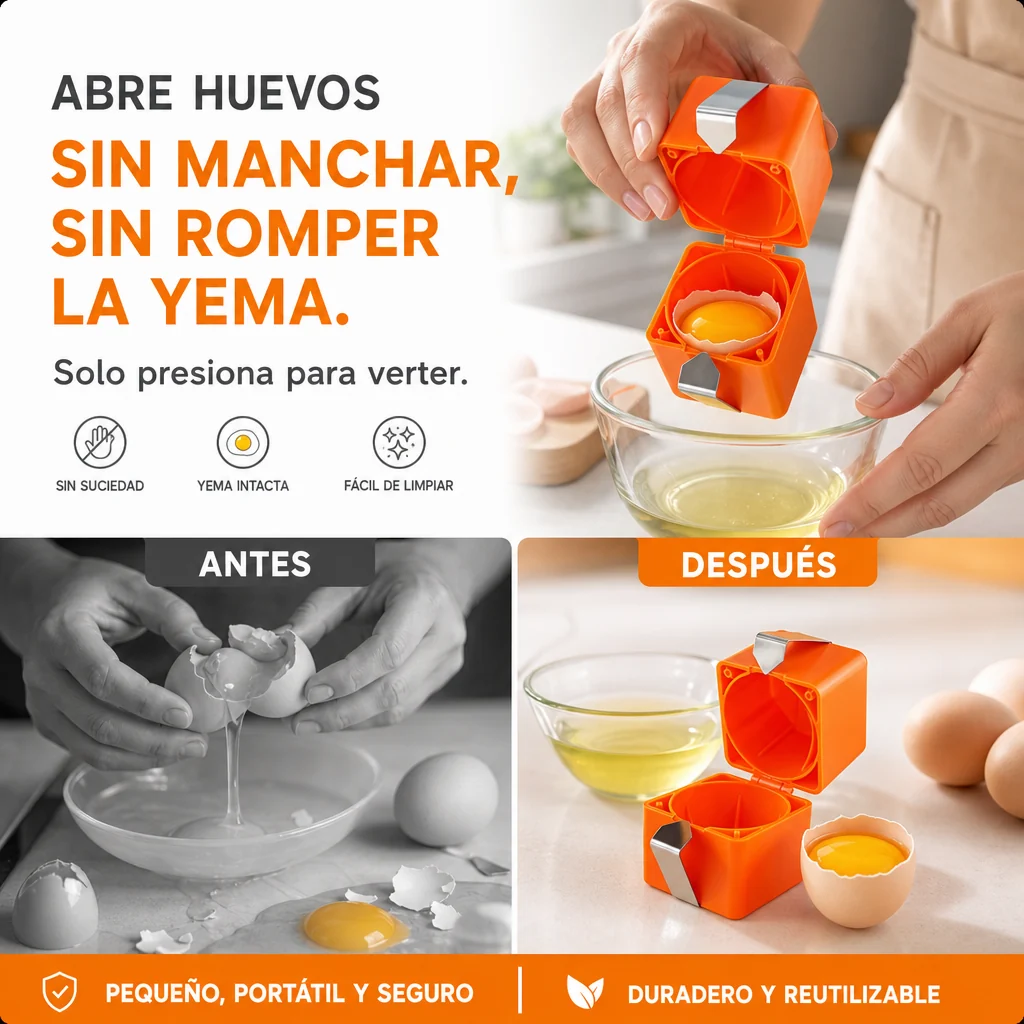 🍳 Herramienta rápida para romper huevos: abre cientos de huevos de forma más rápida y limpia 🔥