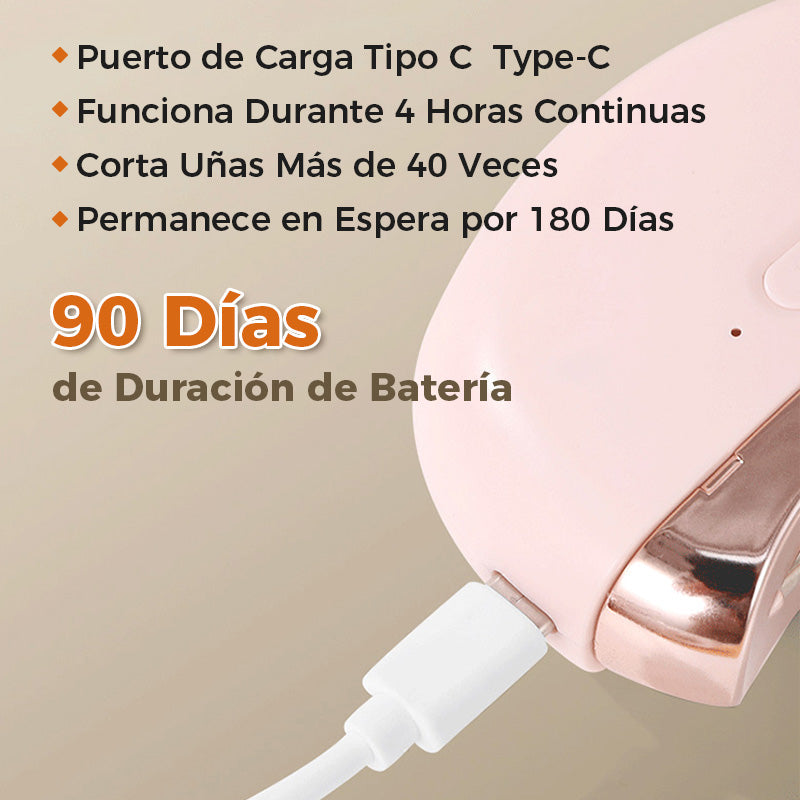🔥Cortauñas eléctrico automático 2 en 1 con pulidor 【Seguro y práctico】