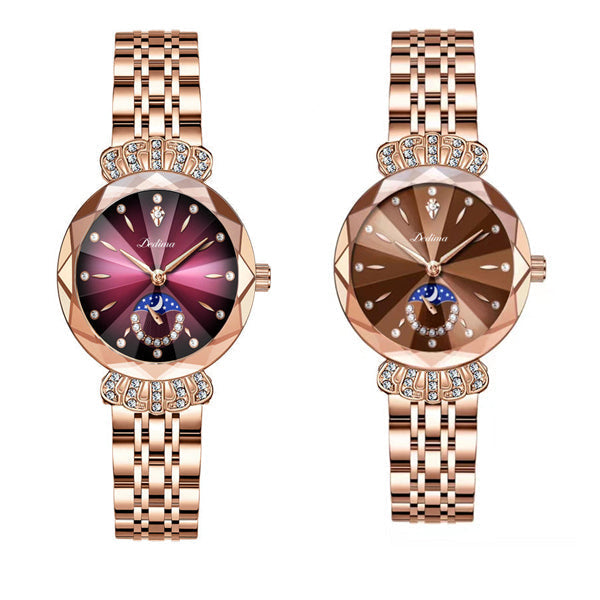 🎀Nuevo para 2026 60% de descuento🎀Reloj estrella lunar de diamantes de moda para mujer