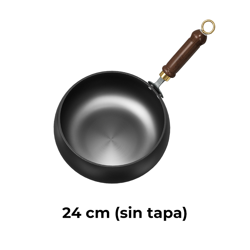 🔥 Sartén Wok Artesanal de Hierro Fundido