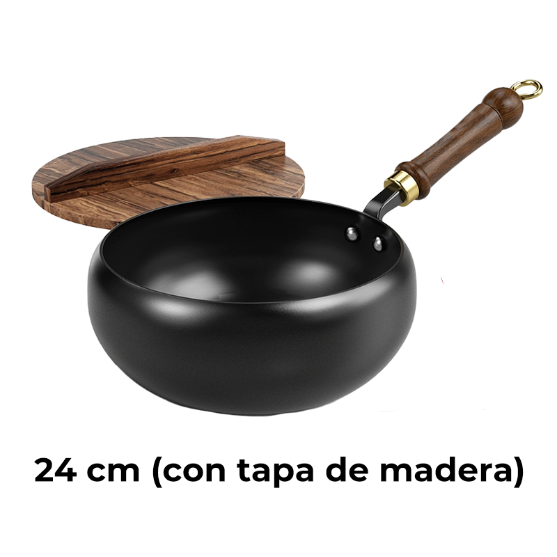 🔥 Sartén Wok Artesanal de Hierro Fundido