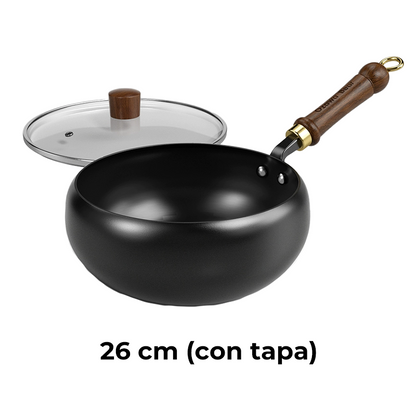 🔥 Sartén Wok Artesanal de Hierro Fundido