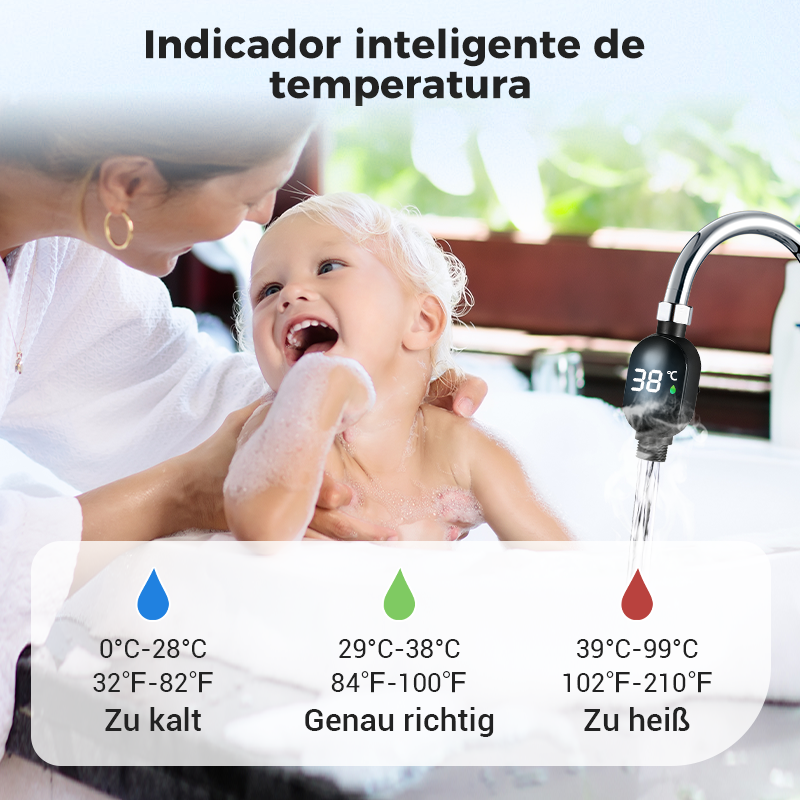 🚿Cabezal de Ducha con Indicador LED - Muestra la Temperatura del Agua