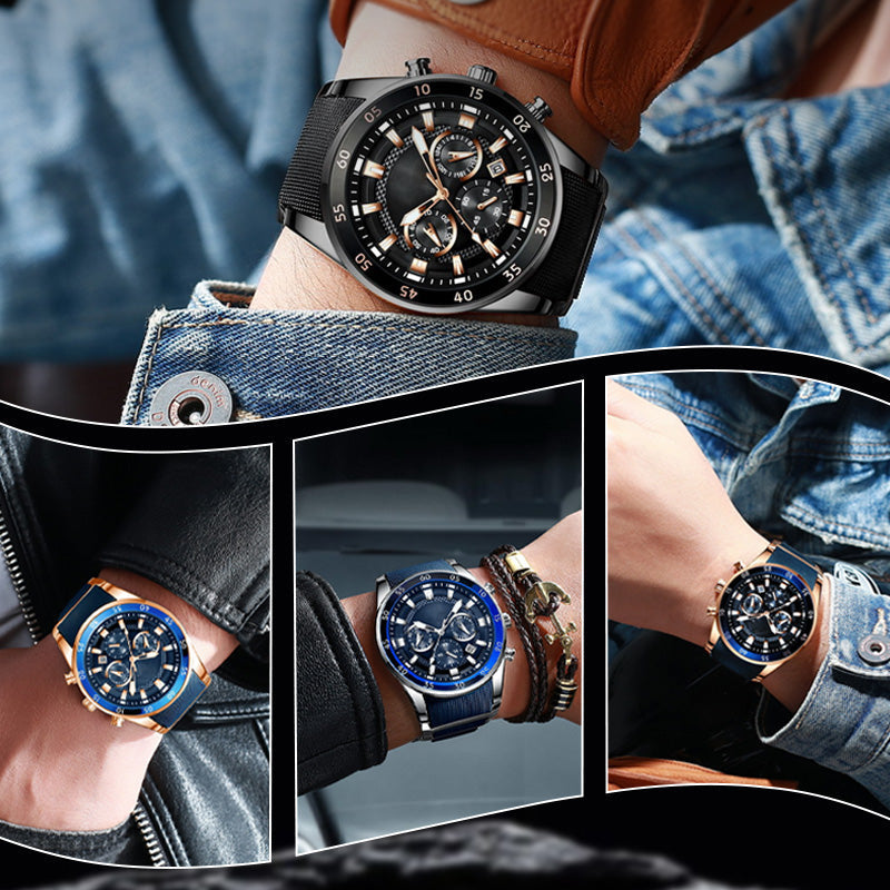 💎Oferta especial por tiempo limitado⌛Reloj Deportivo de Lujo Hombre – Cronógrafo Elegante Negro y Oro