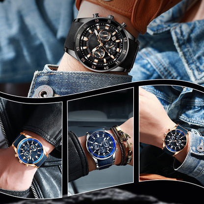 💎Oferta especial por tiempo limitado⌛Reloj Deportivo de Lujo Hombre – Cronógrafo Elegante Negro y Oro