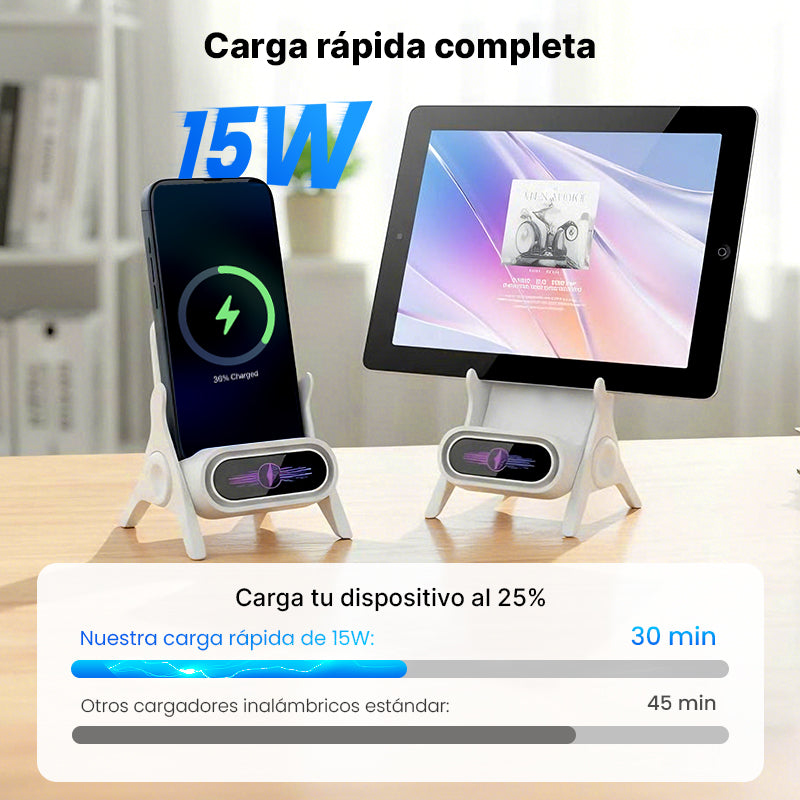 🔥 41% OFF 🎁 Soporte de teléfono con cargador rápido inalámbrico multifuncional