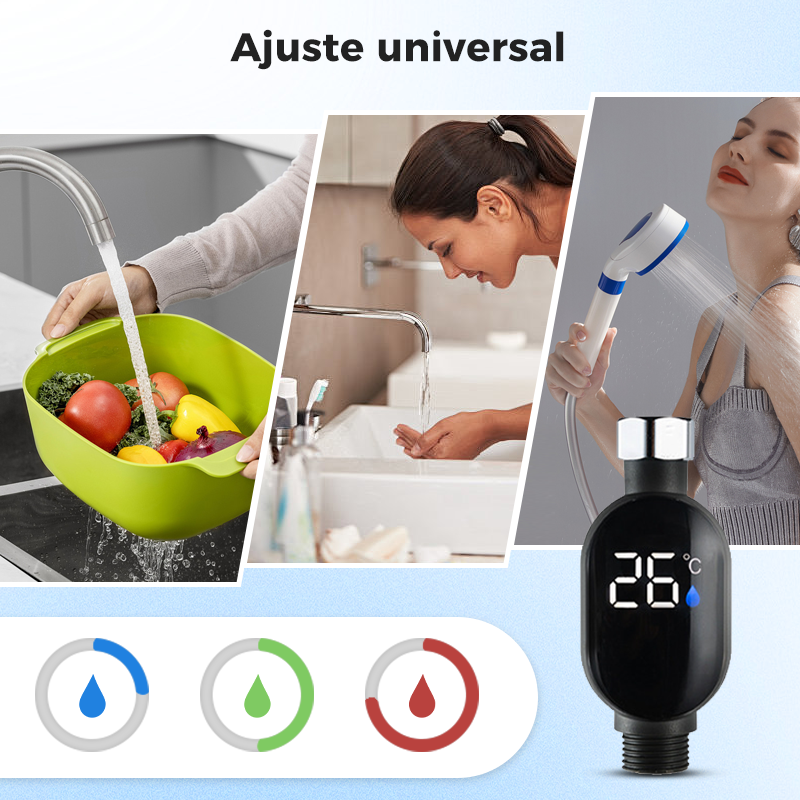 🚿Cabezal de Ducha con Indicador LED - Muestra la Temperatura del Agua