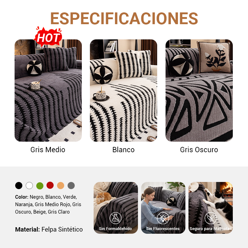 🛋️Funda de sofá suave y antideslizante de felpa
