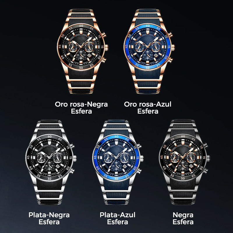 💎Oferta especial por tiempo limitado⌛Reloj Deportivo de Lujo Hombre – Cronógrafo Elegante Negro y Oro
