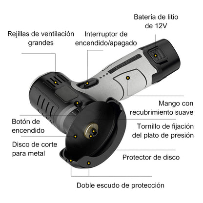 ⏳Especial por tiempo limitado🧰Mini amoladora angular 12V con disco de corte
