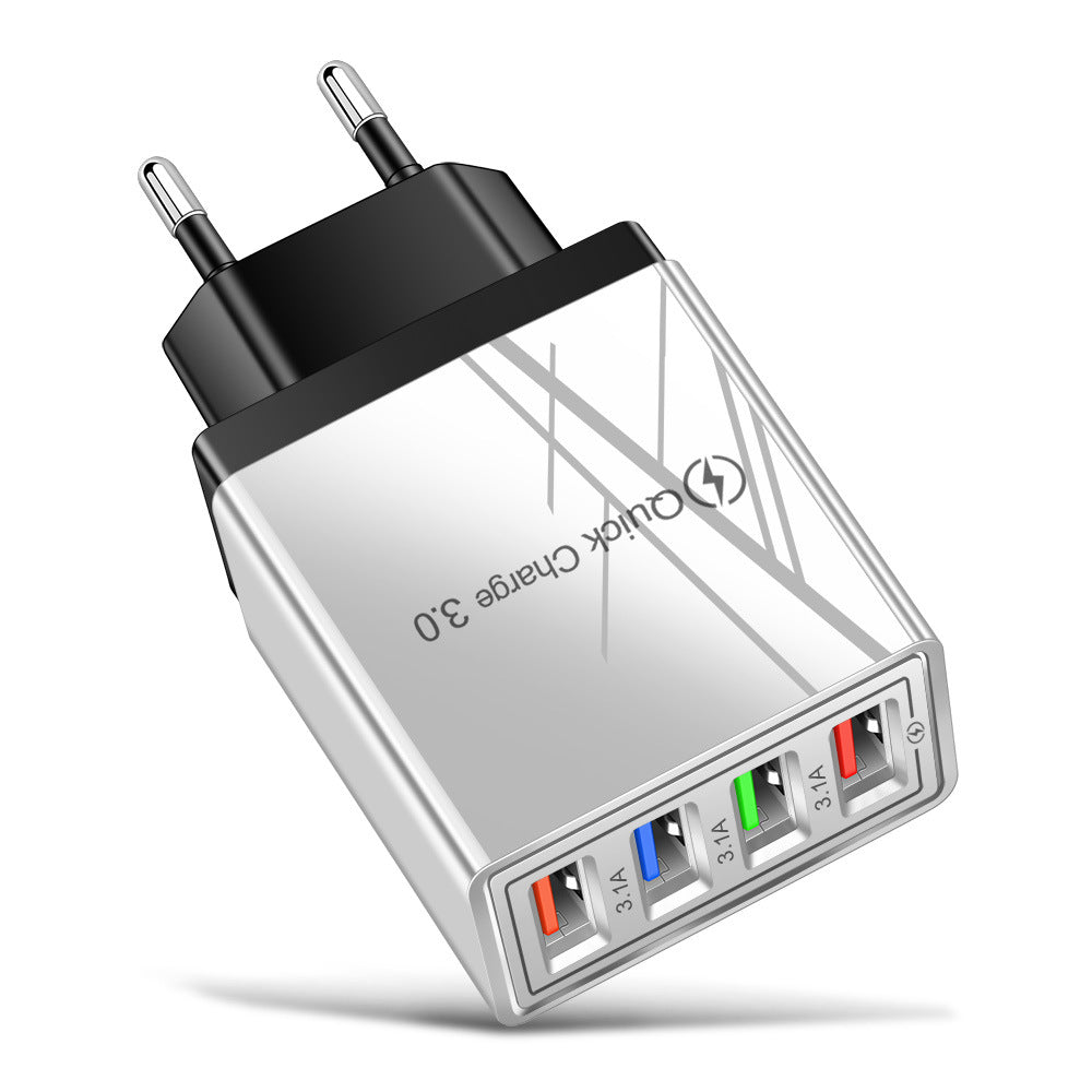🔌⚡ Adaptador USB 4 en 1 Universal – Múltiples Salidas, Carga Rápida Simultánea para Celulares, Tablets y Audífonos 📱✅