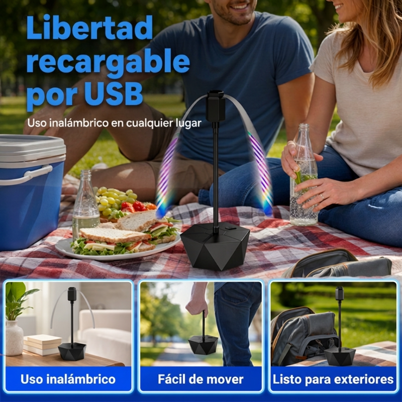 🍽️🛡️ Ahuyentador Moscas Portátil – Sin Químicos, Brazos Retráctiles y Perfecto para Picnics y Barbacoas 🍖🌿