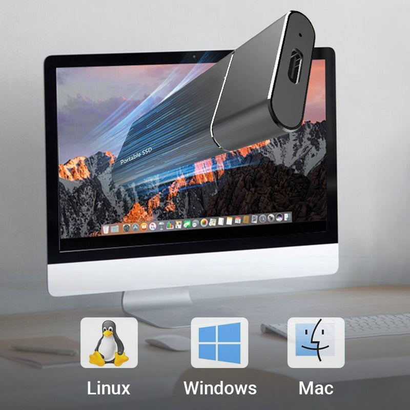Disco duro externo portátil. Plug and play para Windows, PC y Mac.