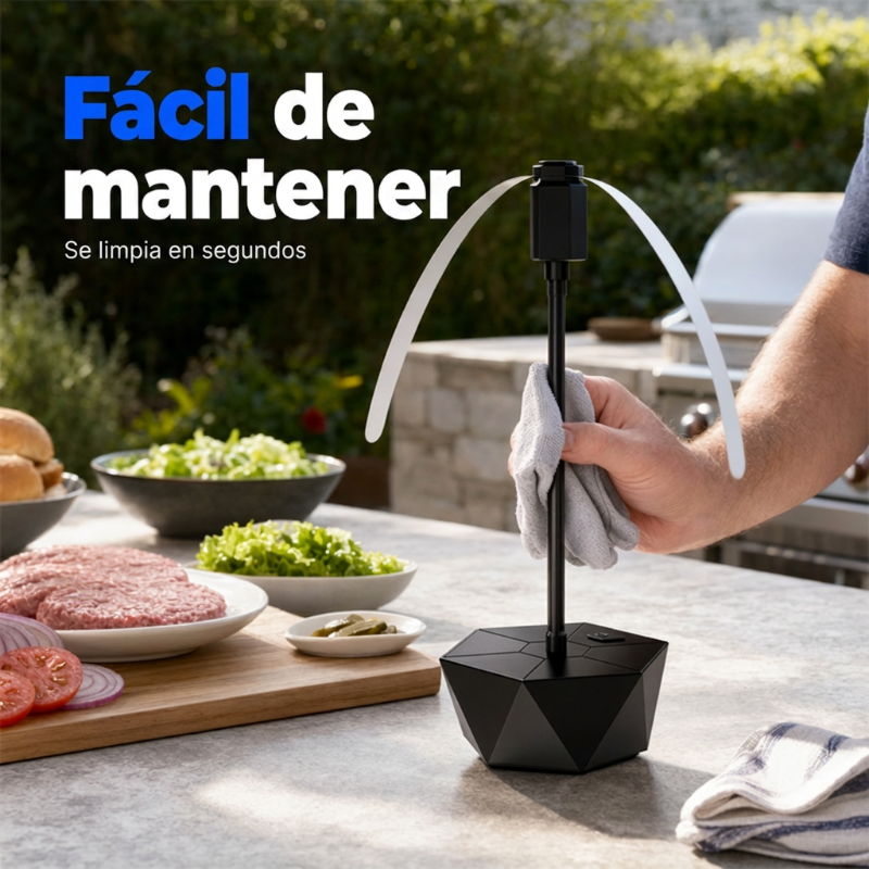 🍽️🛡️ Ahuyentador Moscas Portátil – Sin Químicos, Brazos Retráctiles y Perfecto para Picnics y Barbacoas 🍖🌿