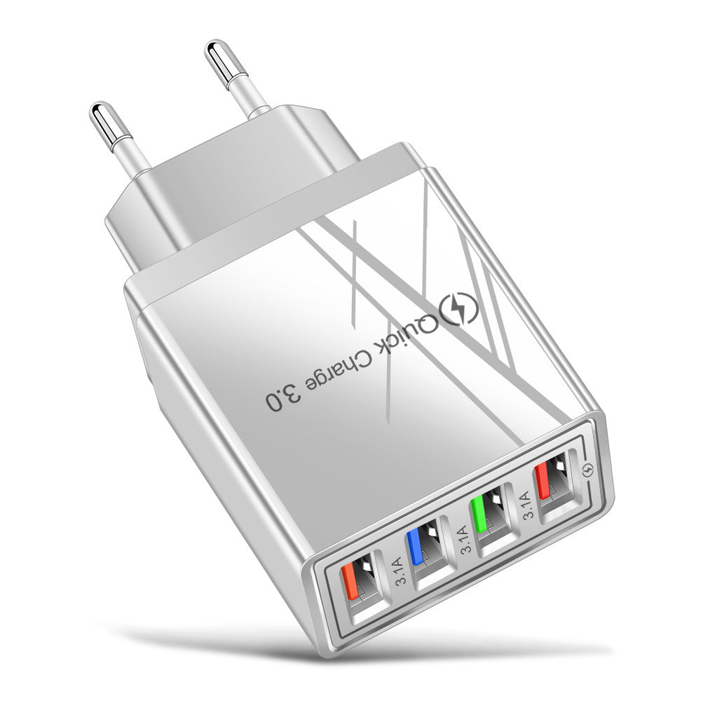 🔌⚡ Adaptador USB 4 en 1 Universal – Múltiples Salidas, Carga Rápida Simultánea para Celulares, Tablets y Audífonos 📱✅