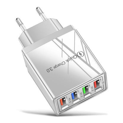 🔌⚡ Adaptador USB 4 en 1 Universal – Múltiples Salidas, Carga Rápida Simultánea para Celulares, Tablets y Audífonos 📱✅