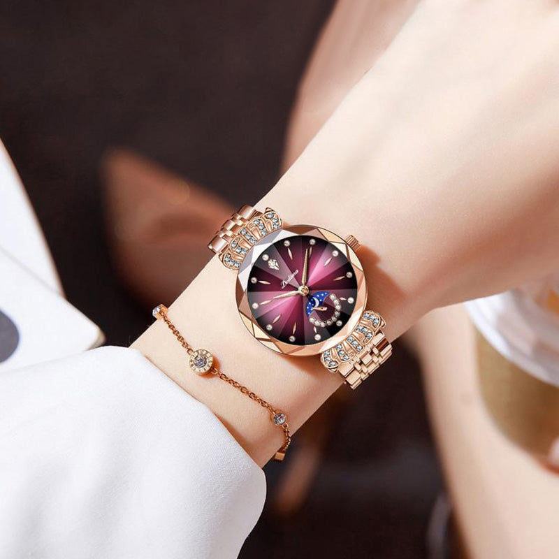 🎀Nuevo para 2026 60% de descuento🎀Reloj estrella lunar de diamantes de moda para mujer