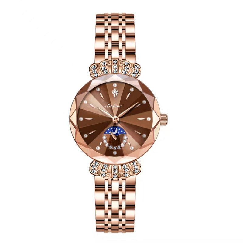 🎀Nuevo para 2026 60% de descuento🎀Reloj estrella lunar de diamantes de moda para mujer
