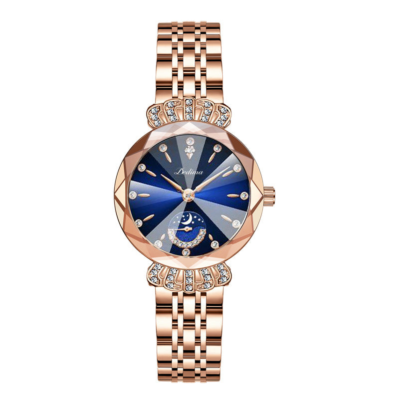 🎀Nuevo para 2026 60% de descuento🎀Reloj estrella lunar de diamantes de moda para mujer