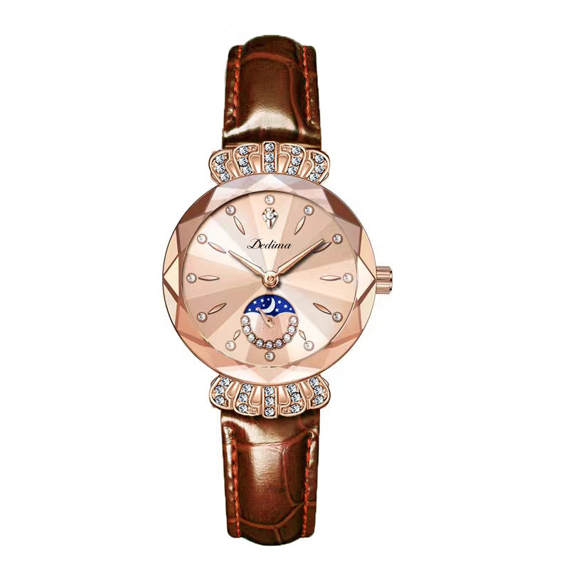 🎀Nuevo para 2026 60% de descuento🎀Reloj estrella lunar de diamantes de moda para mujer