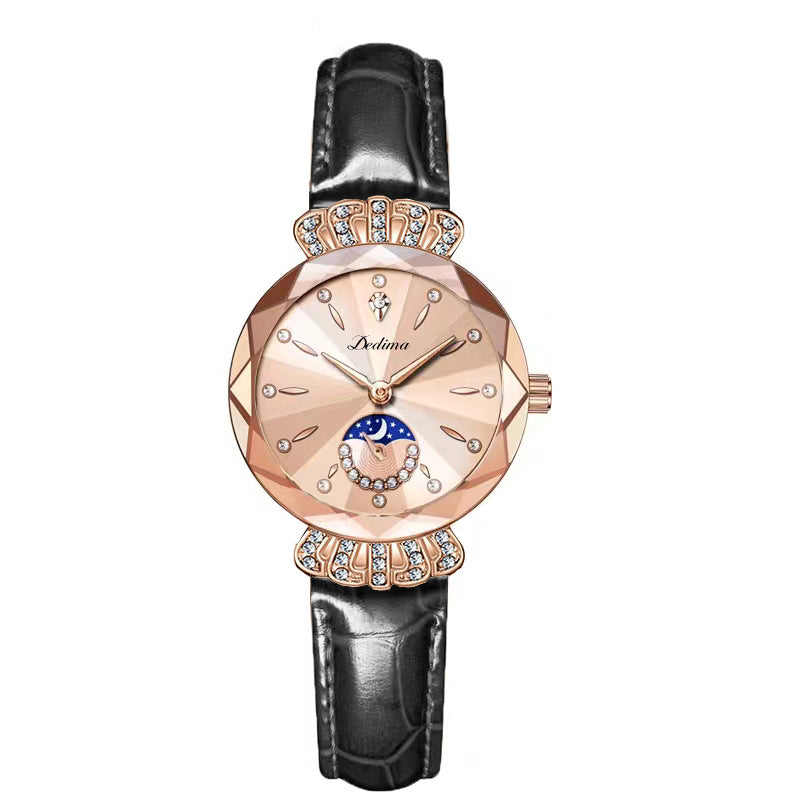 🎀Nuevo para 2026 60% de descuento🎀Reloj estrella lunar de diamantes de moda para mujer