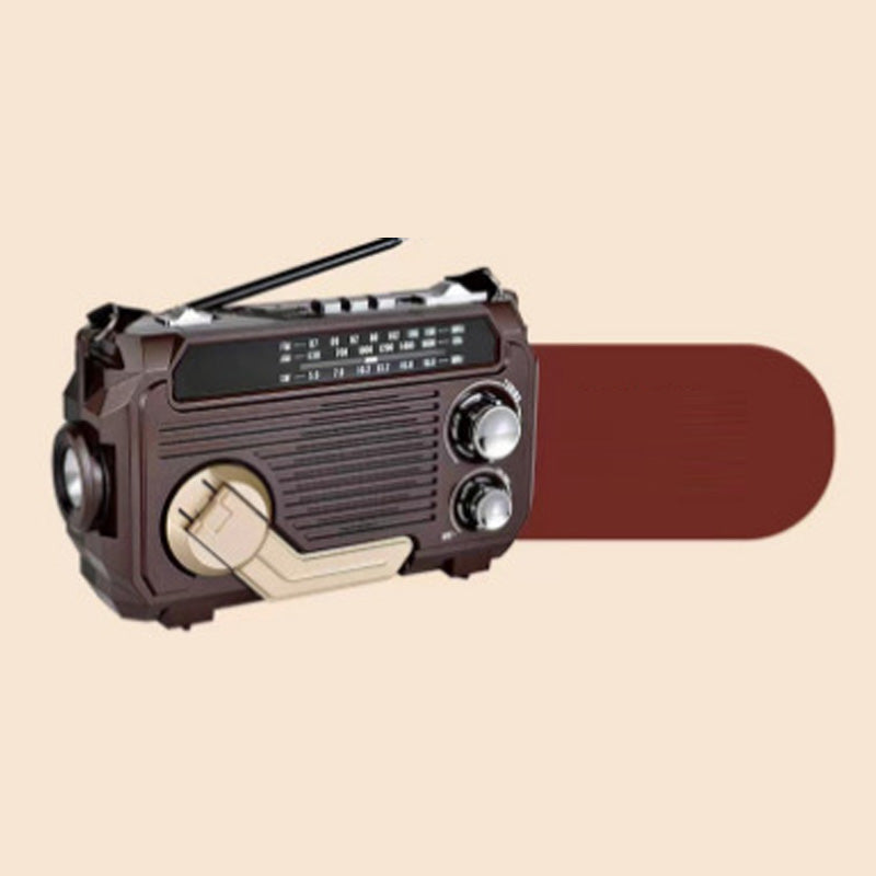 Radio portátil multifunción con manivela y linterna
