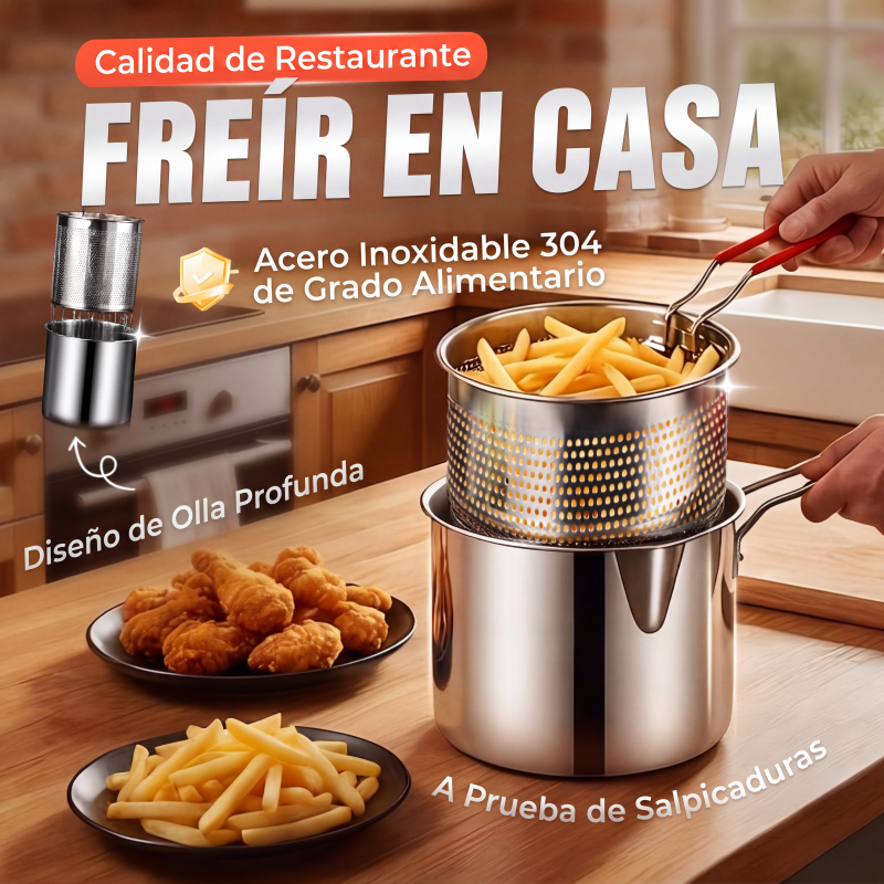 🔥ÚLTIMO DÍA DE REBAJAS 50% DE DESCUENTO🎁Freidora multifuncional de acero inoxidable 304
