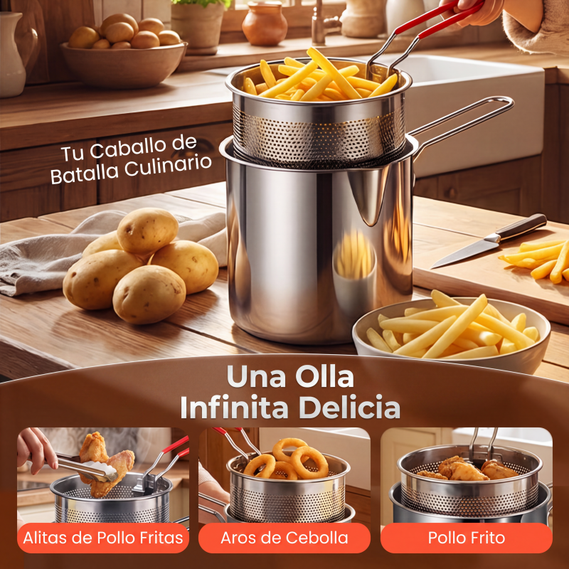 🔥ÚLTIMO DÍA DE REBAJAS 50% DE DESCUENTO🎁Freidora multifuncional de acero inoxidable 304
