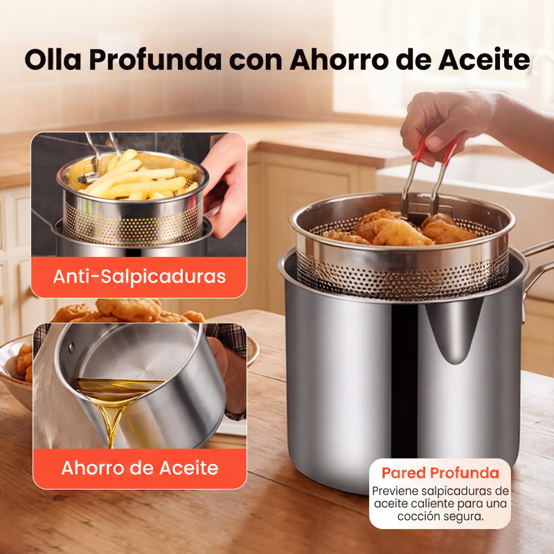 🔥ÚLTIMO DÍA DE REBAJAS 50% DE DESCUENTO🎁Freidora multifuncional de acero inoxidable 304
