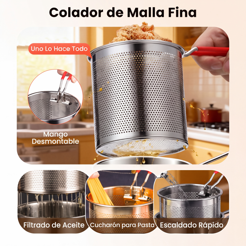 🔥ÚLTIMO DÍA DE REBAJAS 50% DE DESCUENTO🎁Freidora multifuncional de acero inoxidable 304