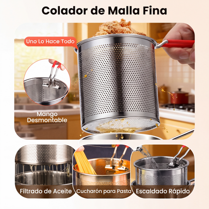 🔥ÚLTIMO DÍA DE REBAJAS 50% DE DESCUENTO🎁Freidora multifuncional de acero inoxidable 304