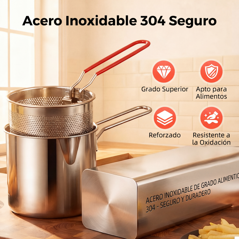 🔥ÚLTIMO DÍA DE REBAJAS 50% DE DESCUENTO🎁Freidora multifuncional de acero inoxidable 304