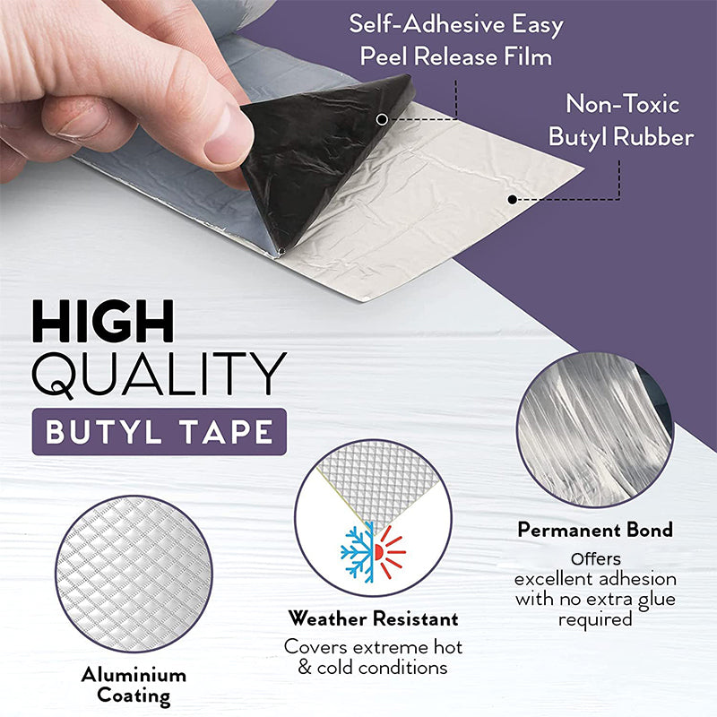 🛡️💧 Cinta Impermeable de Aluminio Reforzado – Sella Grietas, Techos y Tuberías, Resistente a la Intemperie y Temperaturas Extremas ☀️❄️