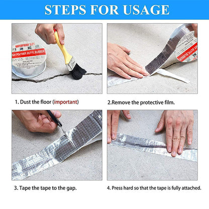 🛡️💧 Cinta Impermeable de Aluminio Reforzado – Sella Grietas, Techos y Tuberías, Resistente a la Intemperie y Temperaturas Extremas ☀️❄️